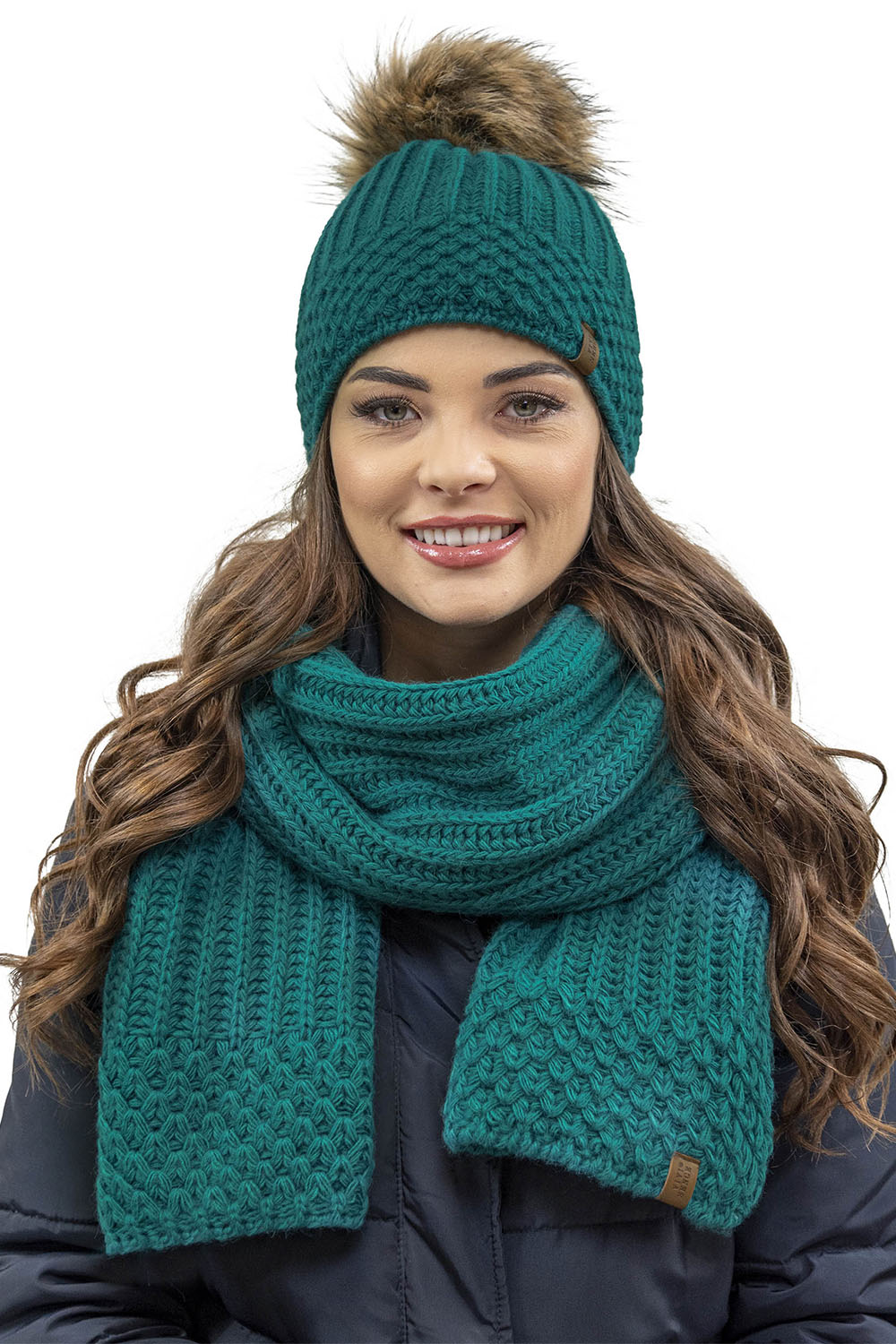 Vivisence Knitted Classic Scarf For Women Soft And Warm Everyday Look 7016S, dark turquoise
