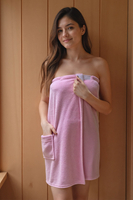 Vivisence Relaxation Set Cotton Blend Home Spa Towel with Headband and Glove, Pink