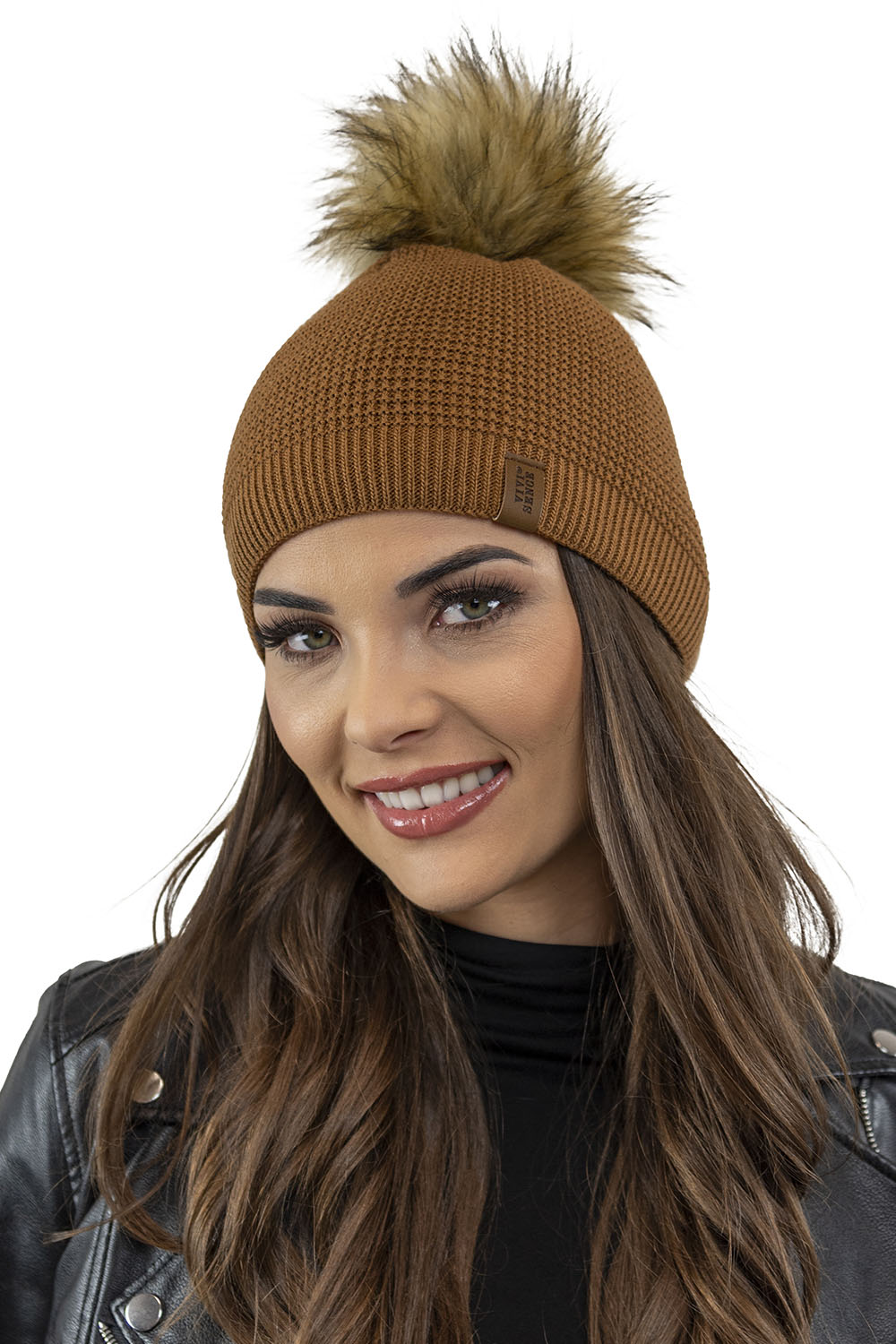 Vivisence Bonnet Et Écharpe Ensemble Pour Femmes Élégant Pour L'Automne Et L'Hiver Avec Pompon En Fausse Fourrure Design Classique Confort Optimal Pour Les Jours Froids Cadeau Parfait 7041Kmpl, bronze