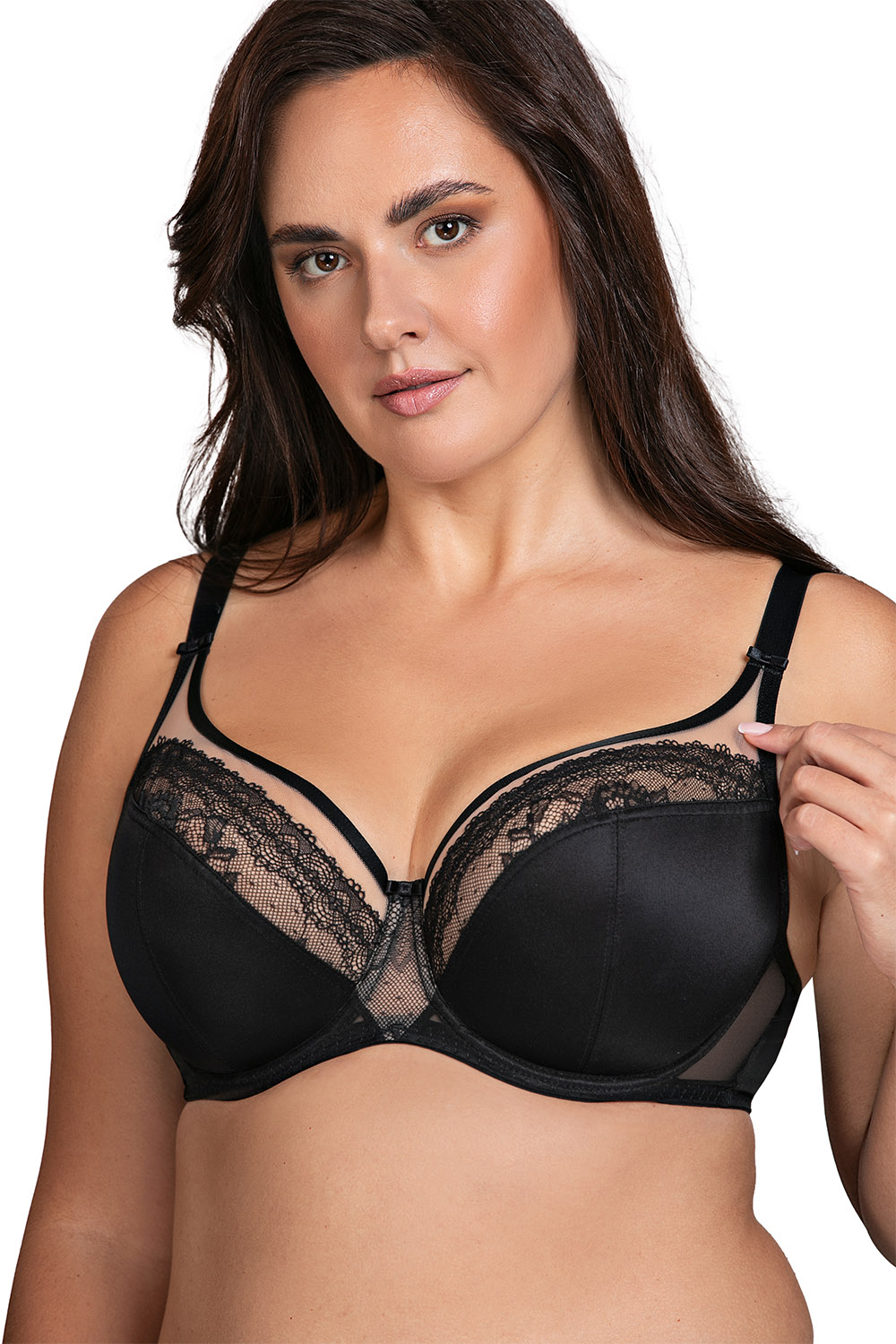 Vivisence Soft Bra Floral Lace With Rose Gold Details For Everyday Elegance 1081, black