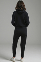 Vivisence Femme Ensemble Survêtement Coton Capuche Poches Confort Quotidien 9203, noir