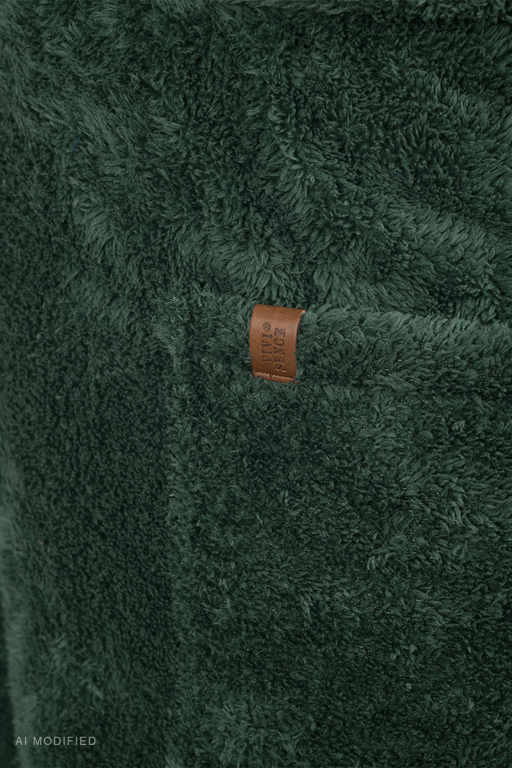 Vivisence Hooded Polyester Bathrobe Dressing Gown, Green