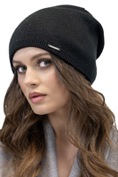 Vivisence Women's Hat Classic Cut Warm And Cozy Yarn For Winter 7013, black