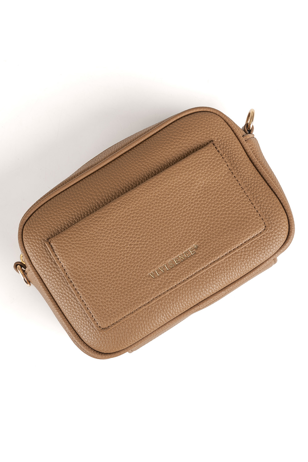 Vivisence Sac Bandoulière Femme Fermeture éclair Sangle Large et Réglable, marron