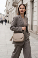 Vivisence Women Shoulder Bag Adjustable Strap Magnetic Snap For Everyday Wear, Beige