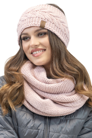 Vivisence Thick Yarn Headband For Women Winter Perfect Fit Ideal Comfort 7094, powder pink