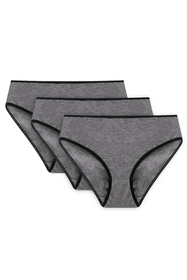 Vivisence Dame Slip Unterhose Klassisch Komfortabel Trendig Alltag Unterwäsche 4016, Schwarzes Gummiband: graphit 3-pack