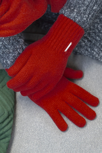 VIVISENCE Damen Winter Handschuhe aus Wolle Ideal für Kaltes Wetter 7201, rot