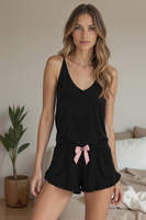 Vivisence Femme Haut de Pyjama Viscose Décolleté en V Confort Nuit 2200, noir