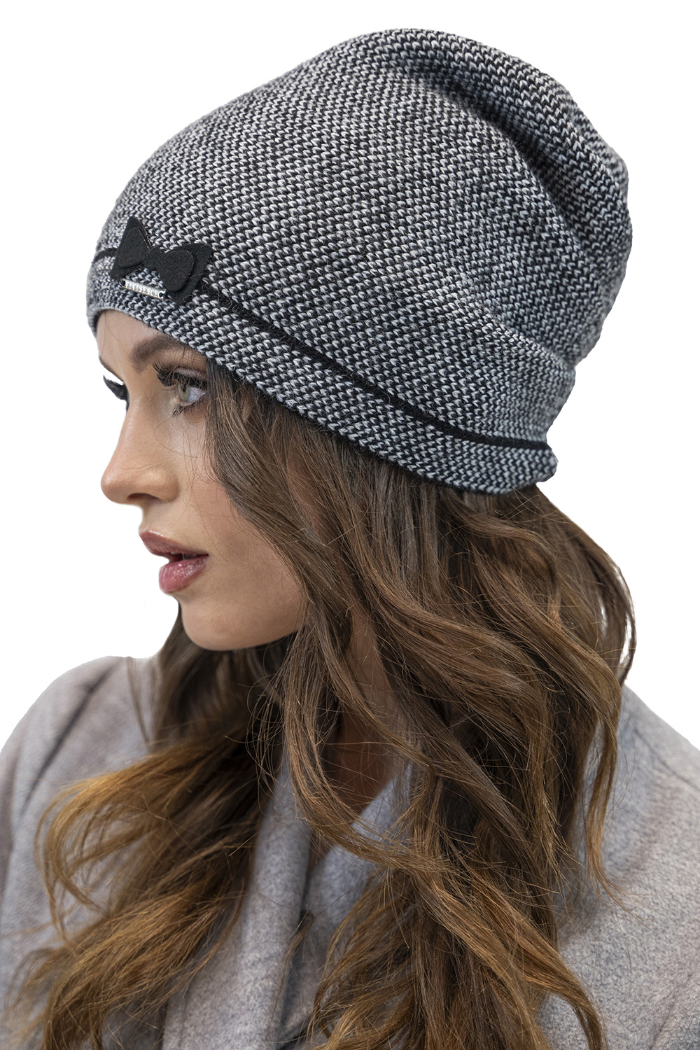 Vivisence Bonnet Femme Hiver Tricoté Avec Laine Chaud Et Élégant 7003, noir