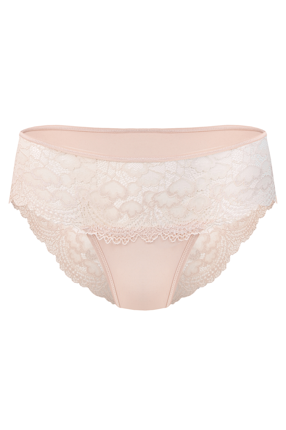Vivisence women's lace smooth mesh briefs 1041, beige with lace