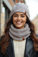 Vivisence Femme Bonnet Hiver Laine Merinos Doux Chaleur Et Confort Ajuste, gris