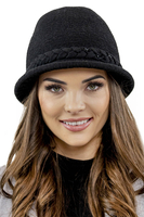 Vivisence Bonnet Femme Style Classique En Tricot Chaud Pour L’Automne Hivernal 7043, noir