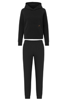 Vivisence Femme Ensemble Survêtement Coton Capuche Poches Confort Quotidien 9203, noir