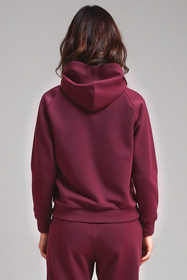 Vivisence Women Hoodie Sweatshirt Cotton Hood Pocket Casual Sportswear 9003, maroon