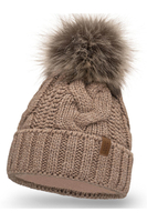 Vivisence Winter Hat With Pom Pom For Women Warm Ideal For Cold Days 7014, beige