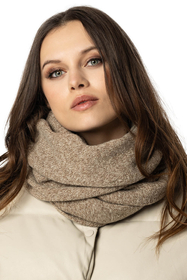 Vivisence Winter Damen Set Aus Wolle Mit Mütze, Schal Und Handschuhen Hergestellt Aus Weich Und Warm Garn Mit Melange-Muster Ideal Für Kalte Wintertage, beige Melange