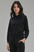 Vivisence Sweatshirt Baumwolle Lockerer Schnitt mit Kapuze Komfort Für Freizeit 9003, schwarz