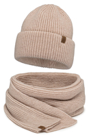 Vivisence Damen Mütze Schal Set Mit Merinowolle Für Wärme Und Stil Täglich, Beige