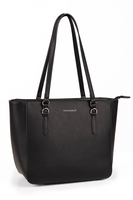 Vivisence Sac À Épaule Femme Fermeture Zippée Compact Idéal Au Quotidien, noir