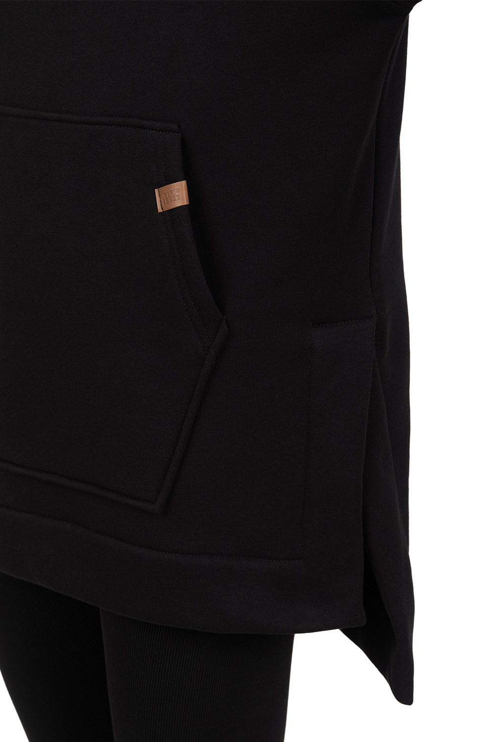 Vivisence Women Hoodie Soft Cotton Elastane Pullover Hood Everyday Comfort, Black