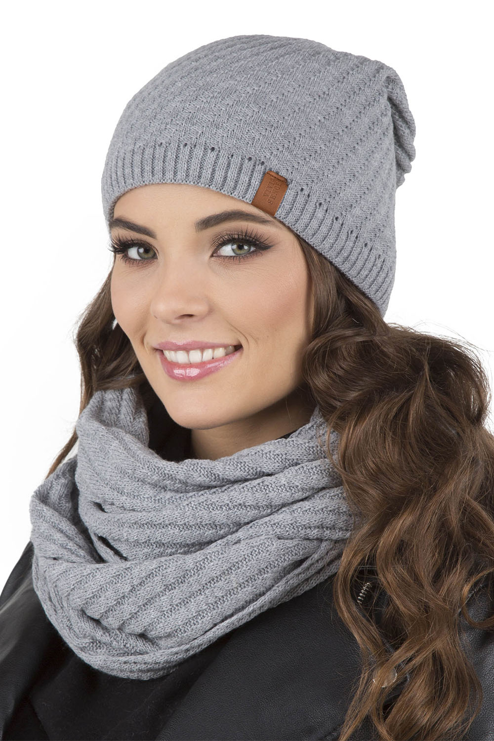 Vivisence Écharpe Tube Femme Double Épaisseur Idéale Pour Journées Froides 7017S, gris clair