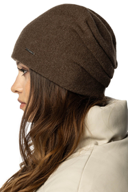 Vivisence Women's Hat Wool Pleated Fleece Lined Comfortable Everyday Winter 7085, brown