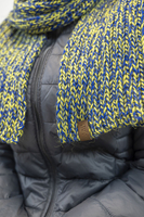 Vivisence Fashionable Long Winter Scarf Made of Warm Two-Coloured Yarn Versatile Elegant and Sporty Outfits Wraps Twice Around the Neck for Extra Warmth, yellow