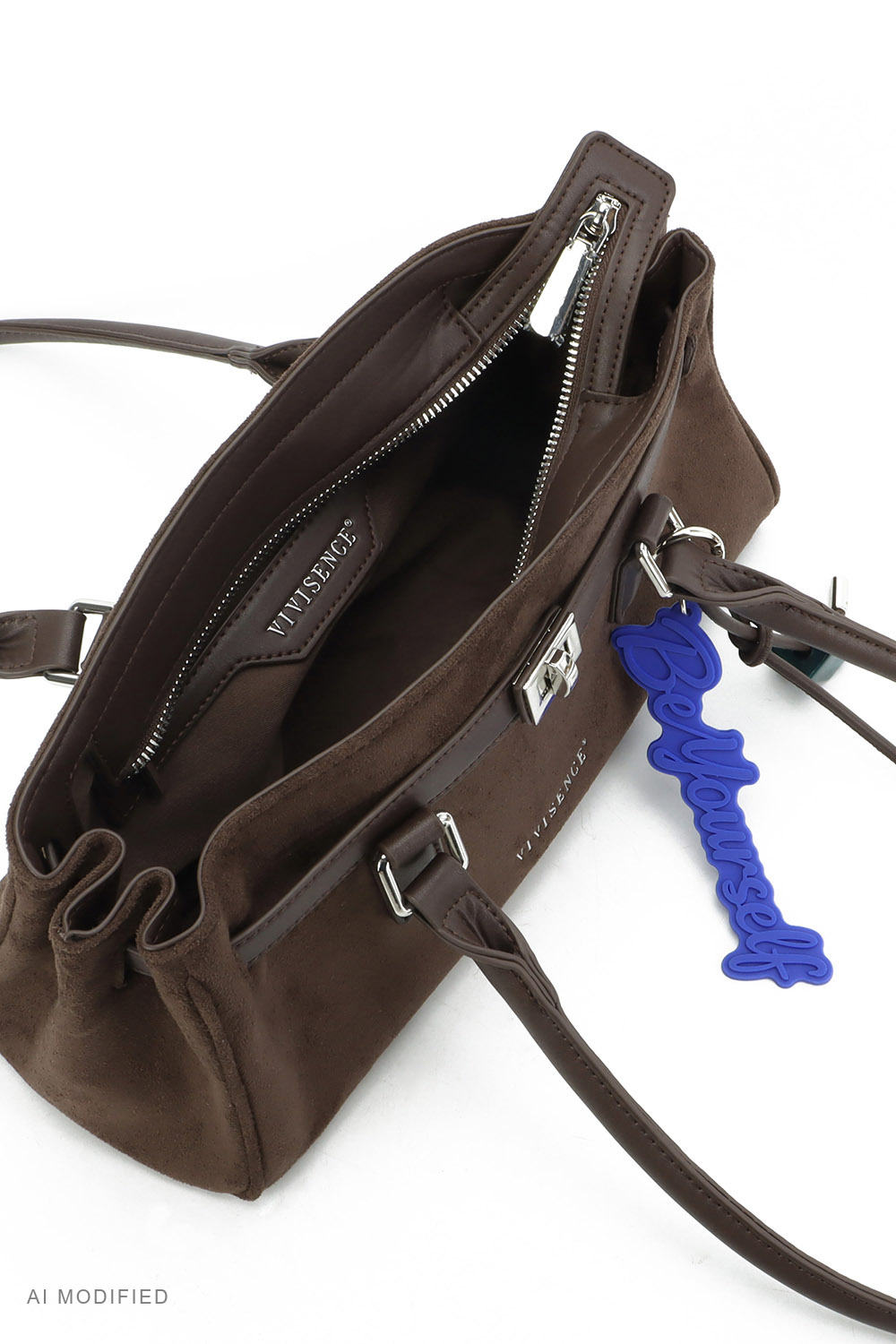 Vivisence T0040 Sac à bandoulière polyester femme, sac pratique quotidien, brun