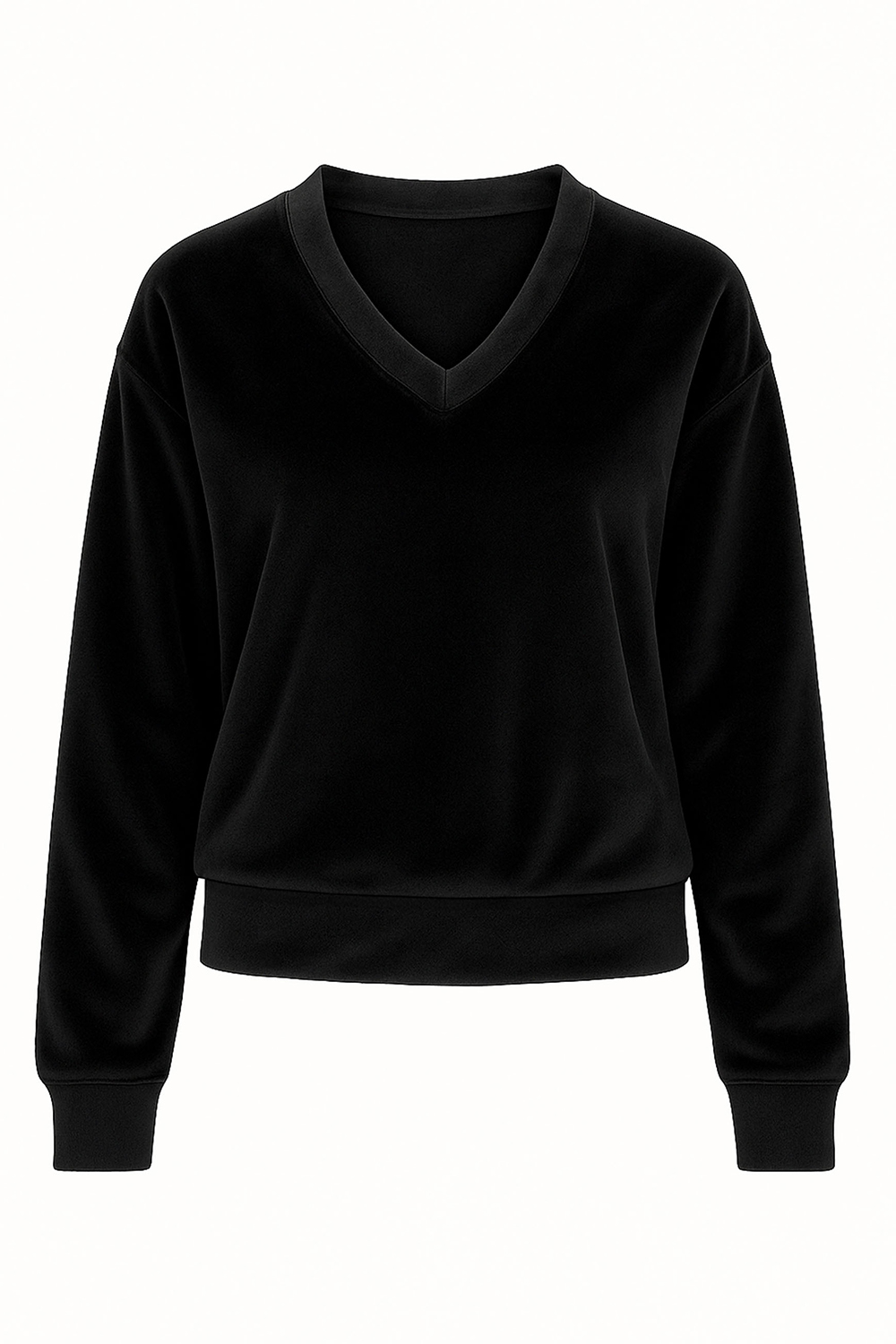 Vivisence Femme Sweat Coton Décolleté V Tenue de Tous les Jours Parfaite 9002, noir