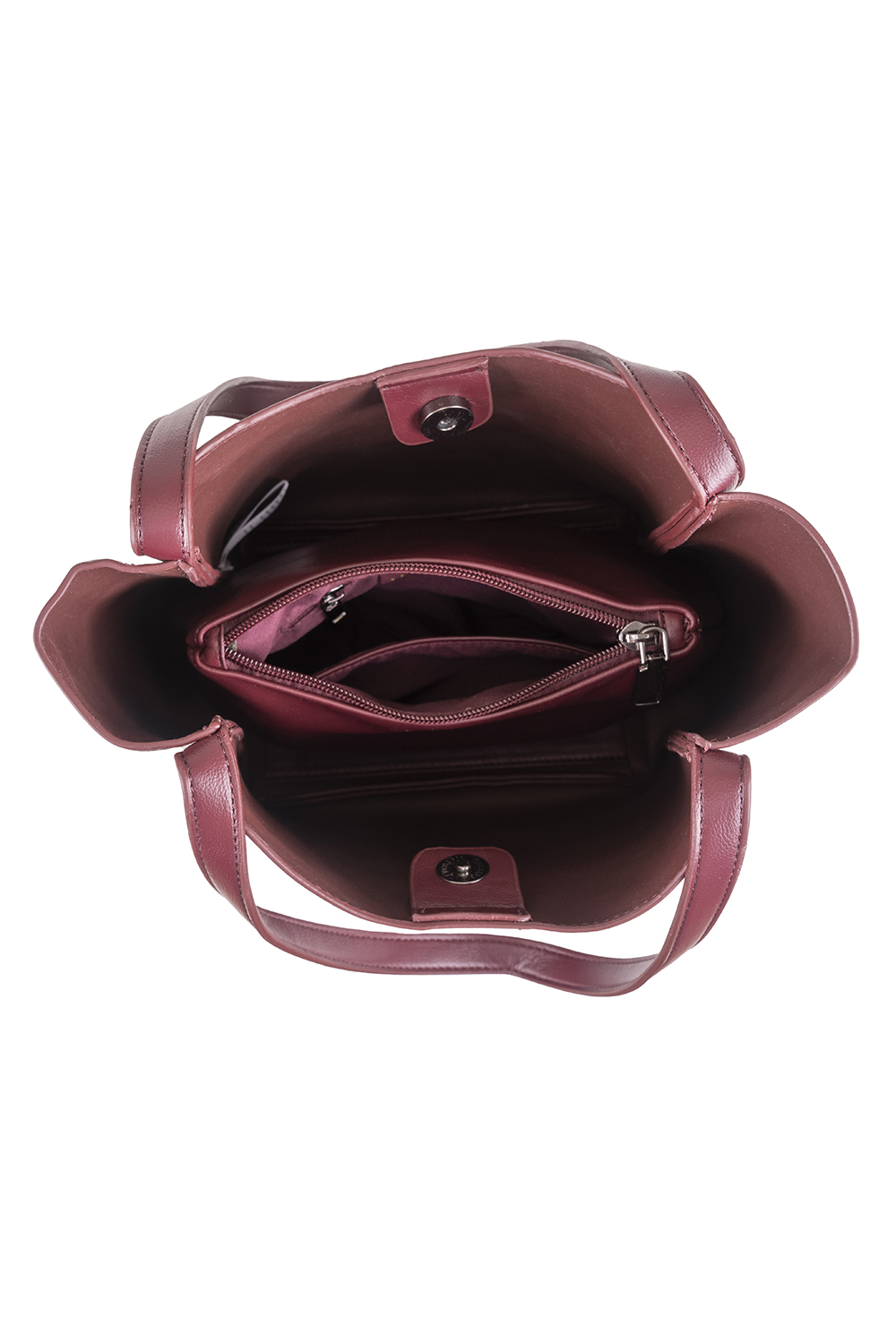 Vivisence Women's Tote Bag Magnetic Closure Two Ways To Carry, burgundy