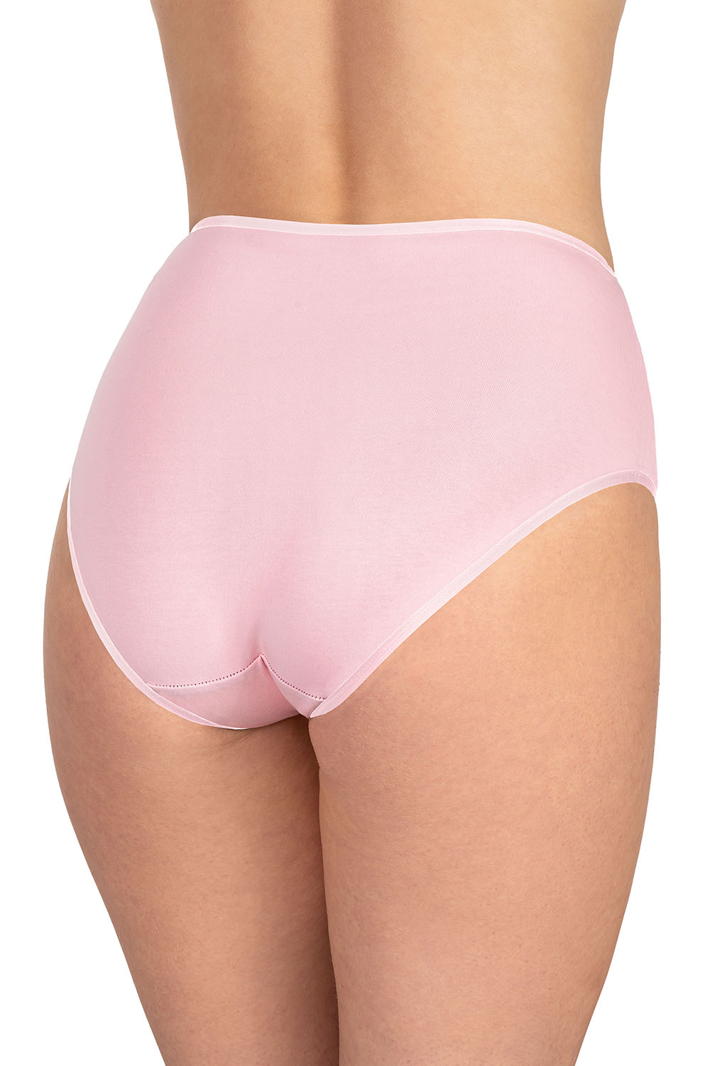 Vivisence Woman Briefs Cotton Smooth High Waist Underwear 4017 5-Pack, Pink elastic: pink 5-pack