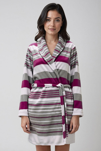 Vivisence Women's Dressing Gown Cotton Side Pockets Perfect For Loungewear 5030,