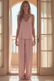 Vivisence Women's Pyjama Pants Viscose Wide Leg Perfect for Every Night 2102, Pink