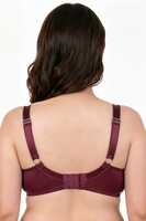 Vivisence Soutien Gorge Femme Non Rembourré À Armatures Tulle Maintien Naturel, bordeaux