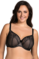 Vivisence Non-Padded Bra Elegant Lace Cups Comfortable Support for Everyday 1080, Black