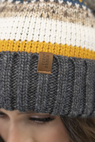 Vivisence Women's Pom Pom Hat Warm Yarn Antistatic Effect Winter Style 7099, dark grey