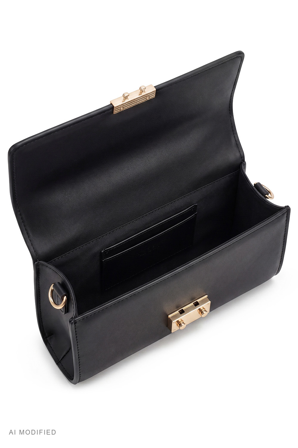 Vivisence Umhängetasche Damen Kunstleder Schultertasche Klappe, schwarz