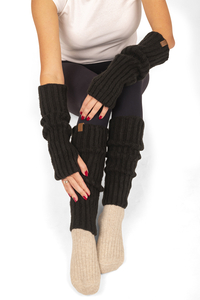 Vivisence Damen Strickhandschuhe Weiche Wärme Für Kalte Tage, Schwarz