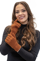 Vivisence Women Winter Hat Scarf And Gloves Set Soft Fleece Lining Cozy Warmth, orange