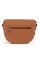 Vivisence Damen Schultertasche Magnetverschluss mit Zierstreifen, Braun