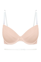 Vivisence Soutien Gorge Push-Up Femme Dos Nu Microfibre Maintien Et Galbe, beige