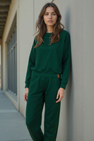 Vivisence Tracksuit Set Cotton Long Sleeve Perfect for Everyday Wear 9205, Green