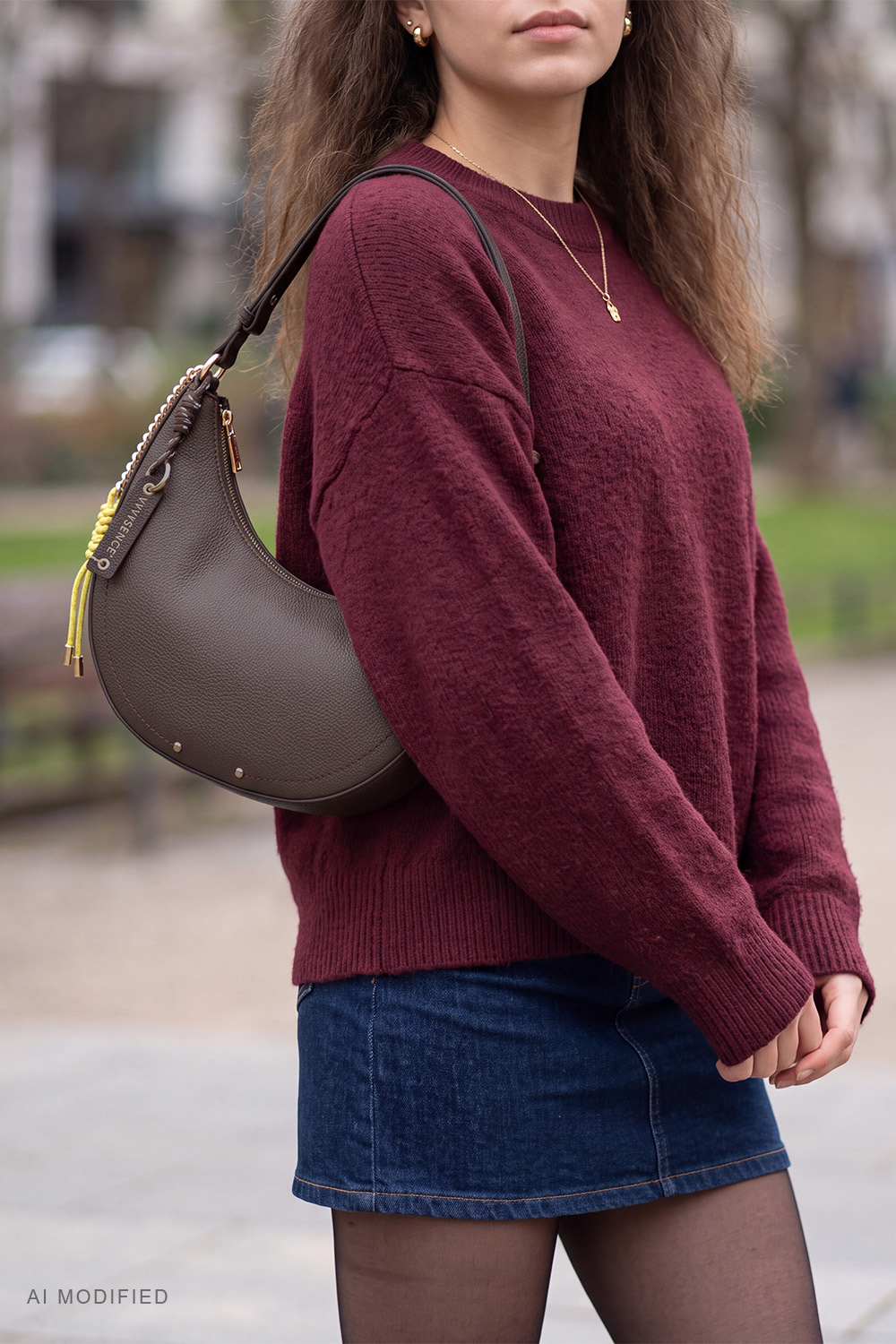 Vivisence T0041 Handbags shoulder bag, Dark Brown