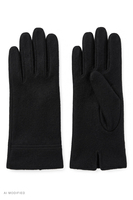 Vivisence men's wool blend knitted gloves, classic fit, black