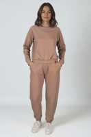 Vivisence Women's Tracksuit Two Piece Lounge Set With Classic Sweatshirt And Tapered Joggers Featuring Elastic Waist Ribbed Cuffs And Side Pockets For Everyday Comfort 9204kmpl,