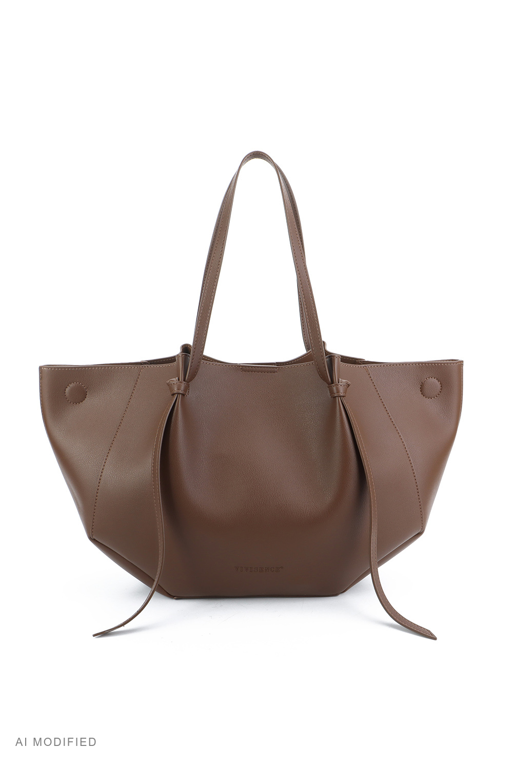 Vivisence Shoulder Bag for Women Polyurethane, Shopper Tote Magnetic Closur, brown