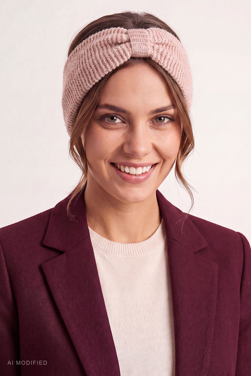 Vivisence Femme Bandeau Large Tricoté Hiver Confort et Élégance Quotidienne, rose