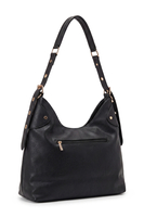 Vivisence Women's Faux Leather Hobo Shoulder Bag with Zip, black