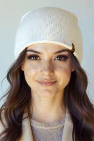 Vivisence Femme Bonnet Hiver Laine Merinos Doux Chaleur Et Confort Ajuste, ecru